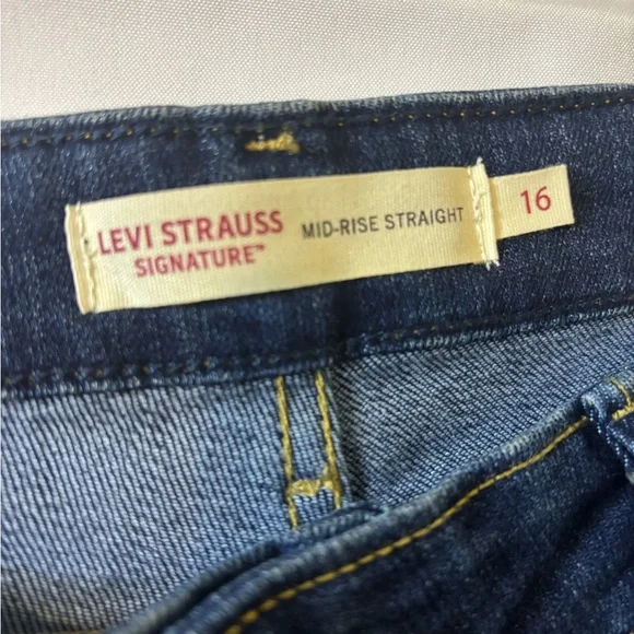 Levi’s size 16M/33x30 Women’s Blue Denim Mid Rise Straight Leg Jeans - Picture 6 of 8